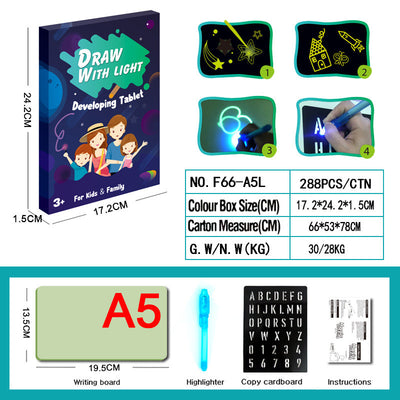 Magic 3D Light Drawing Pad – 8 Glow Effects Educational Sketchboard