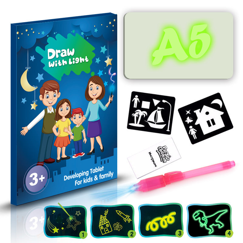 Magic 3D Light Drawing Pad – 8 Glow Effects Educational Sketchboard