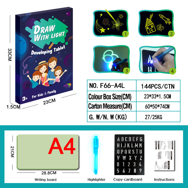 Magic 3D Light Drawing Pad – 8 Glow Effects Educational Sketchboard