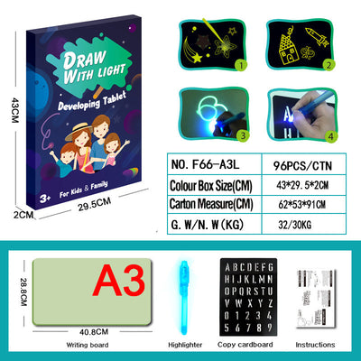 Magic 3D Light Drawing Pad – 8 Glow Effects Educational Sketchboard