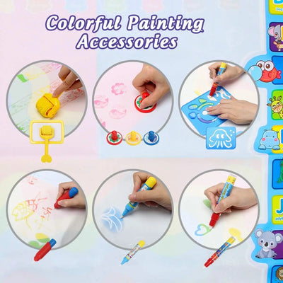 Magic Water Drawing Mat – Reusable Doodle Board for Kids