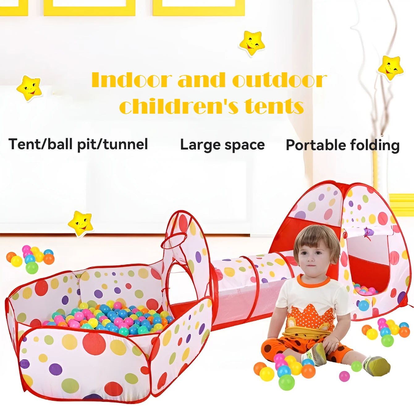 Kids Foldable Play Tent – Indoor/Outdoor Game House & Ball Pool