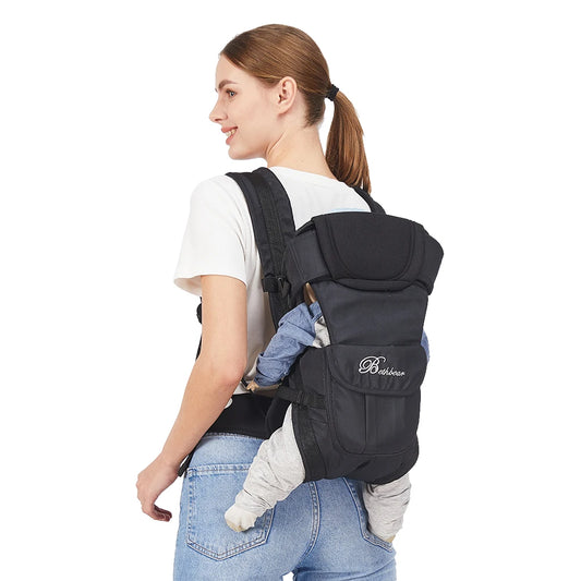 4-in-1 Adjustable Baby Backpack Carrier | Ergonomic, Soft & Safe for Newborn to Toddler