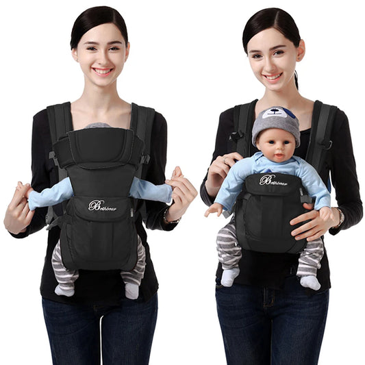 4-in-1 Adjustable Baby Backpack Carrier | Ergonomic, Soft & Safe for Newborn to Toddler