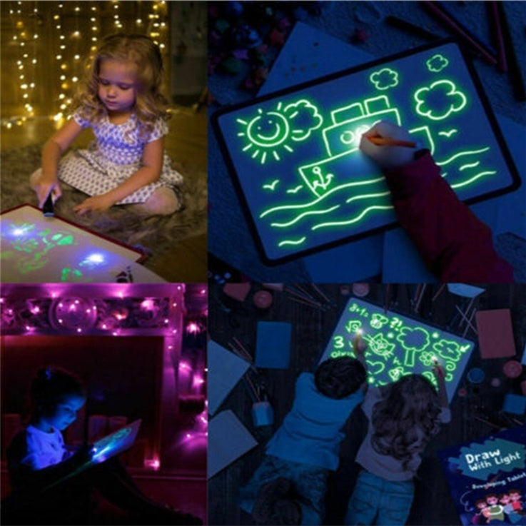 Magic 3D Light Drawing Pad – 8 Glow Effects Educational Sketchboard